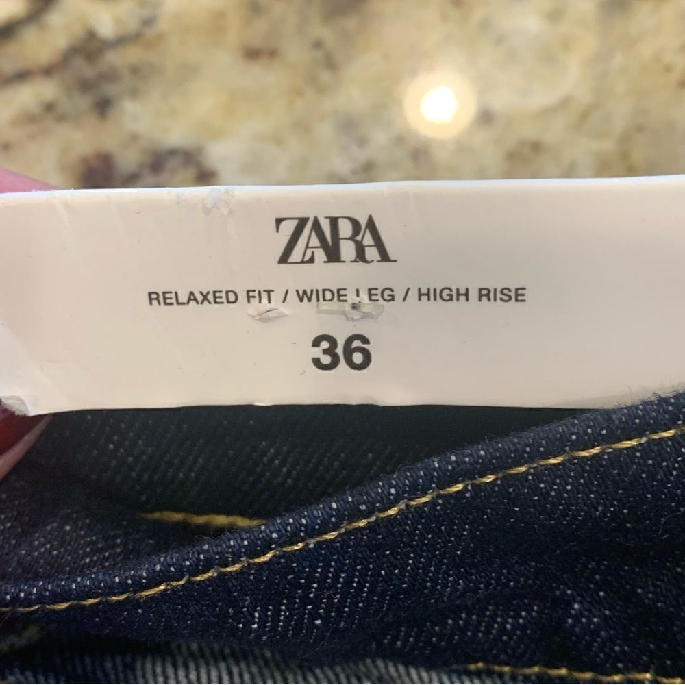 Zara The Inside Out Denim Pant Wide Leg High Rise Size 4 - Picture 12 of 16